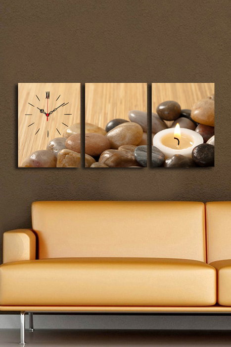Wallity Reloj de Pared de Lienzo Decorativo 3P3040CS-63 (3 Piezas)